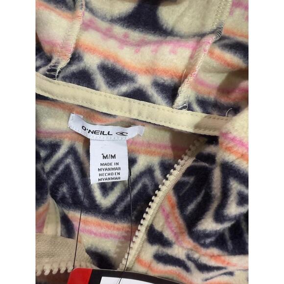 New O'Neil Women's  Sierra Tribal Fleece Quarter-Zip Pullover Hoodie Size Medium - Picture 3 of 9